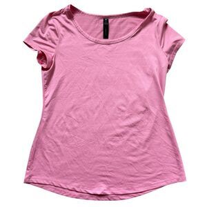 Womens 90 Degree by Reflex Pink Activewear Gym Scoop Neck Shirt Top - Sz XS